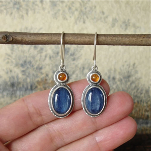 Vintage Blue Crystal Earrings