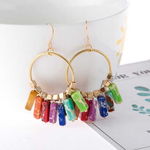 Seven Rainbow  Turquoise  Earrings