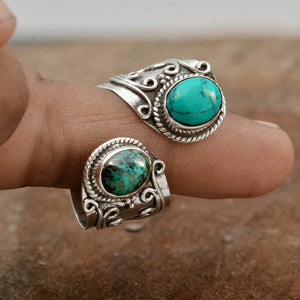 Double Turquoise Surround Ring