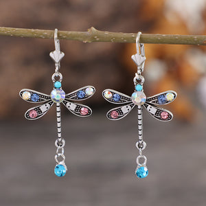 Elegant Carved Dragonfly Earrings