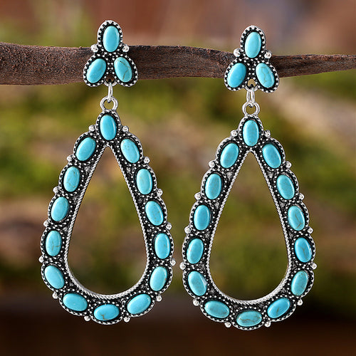 Retro Geometric Teardrop Shaped Earrings