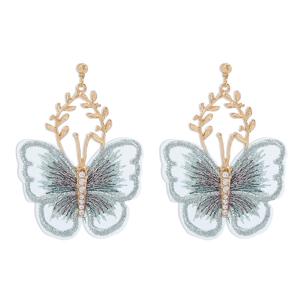 Creative Ancient Style Embroidered Butterfly Earrings