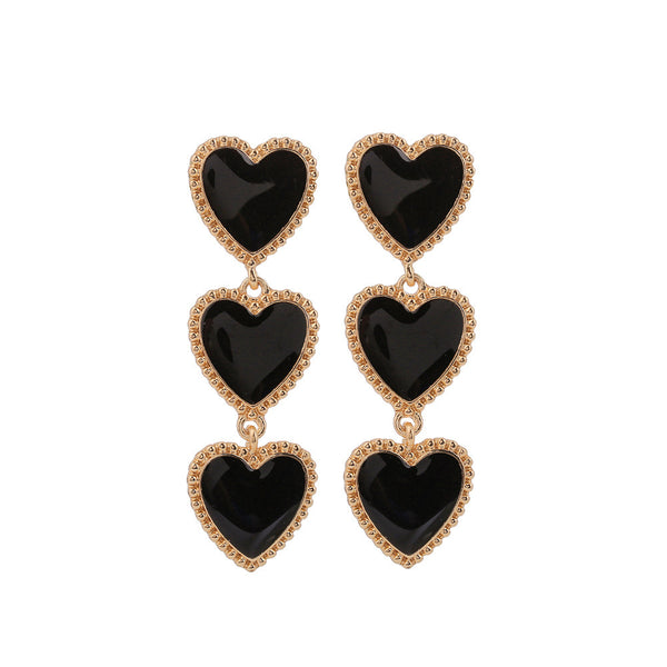 Oil Dripping  Heart Earrings