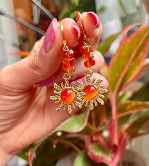 Natural Crystal Stone Earrings