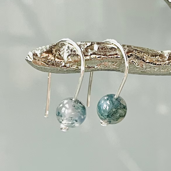 Vintage Blue Sphere Earrings