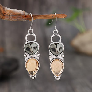 Moonlight Stone Owl Earrings