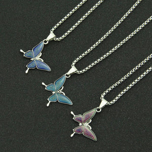 Thermochromic Butterfly Pendant Necklace