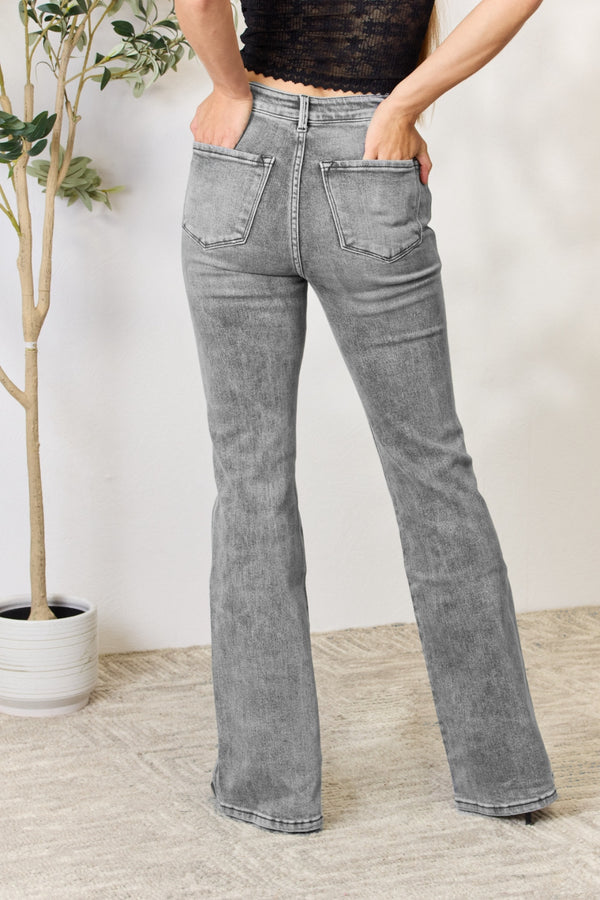 High Waist Slim Flare Jeans