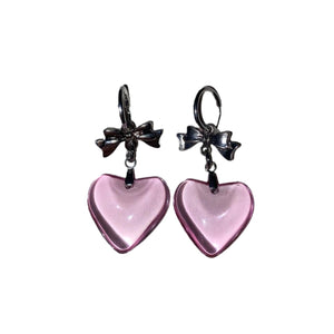 Dark Bow Love Earrings