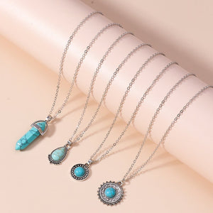 Turquoise Layered Drop Necklace