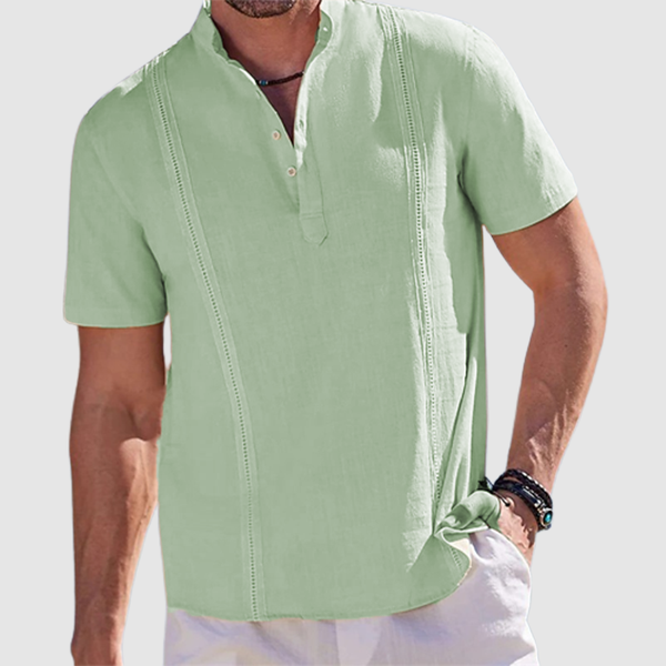 Men's summer loose and lazy wind ruffian handsome short-sleeved shirt