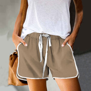 Solid Color Drawstring Pocket Shorts