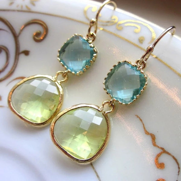 Blue Green Vintage Earrings