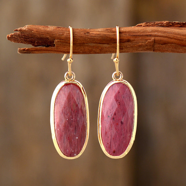 Natural Stone Crystal Earrings