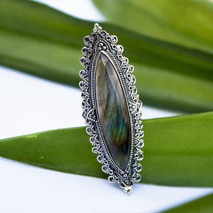 Sterling Silver Marquise shape Labradorite Handmade Ring