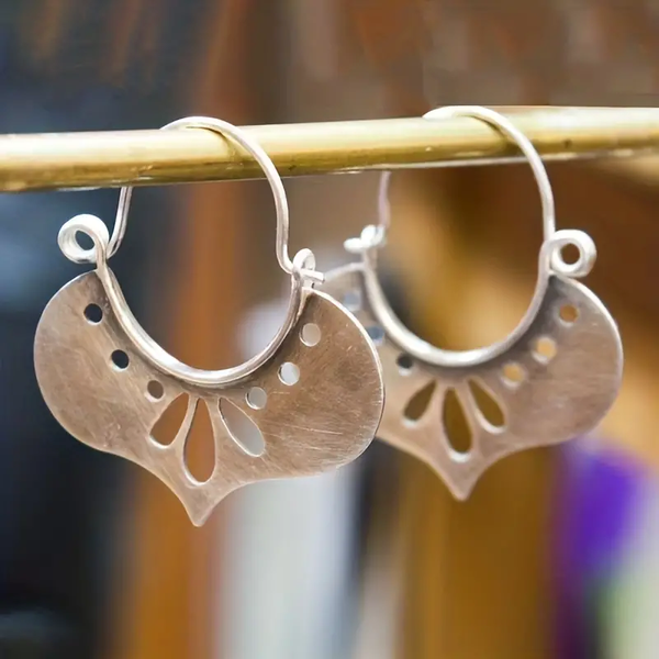 Vintage Silver Hollow Earrings