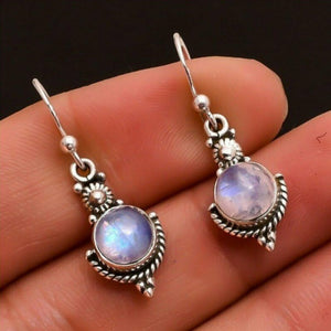 Vintage Moonstone Long Pendant Earrings