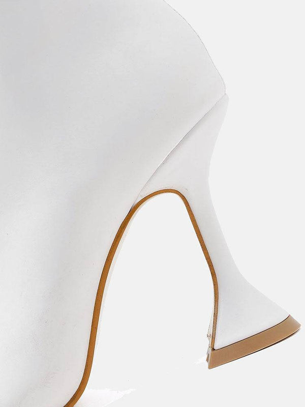 Pointed Toe Sculptural Heeled Over The Knee Boots