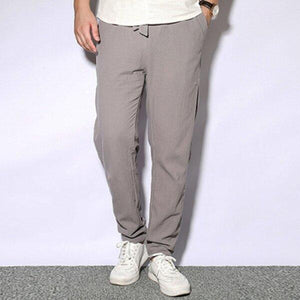 Men's casual linen beam pants