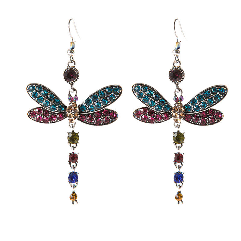 Dragonfly Crystal Earrings