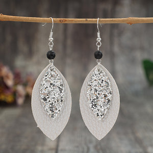 Leaf spliced earrings