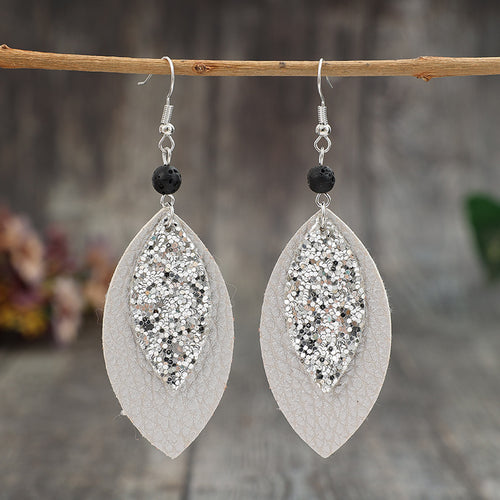 Leaf spliced earrings