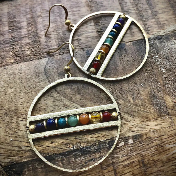 Retro Colored Beaded Earrings