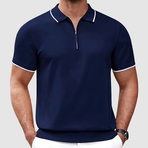 Men's Premium Knit Zipper Polo Shirt