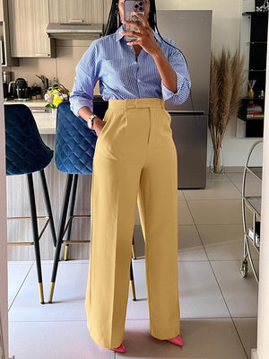 Solid Wide Leg Pants