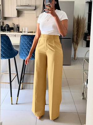 Solid Wide Leg Pants