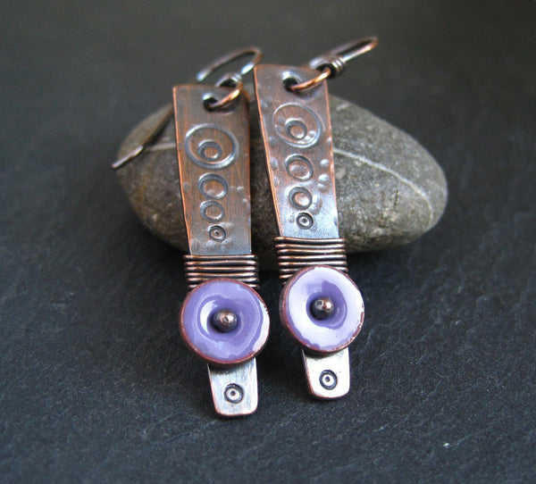 Retro Semitic Enamel Earrings