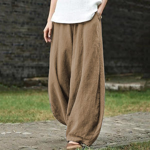 Casual Plain Drawstring Pocket Pants