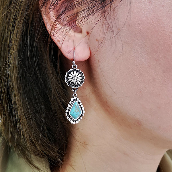 Turquoise   Water Drop  Earrings