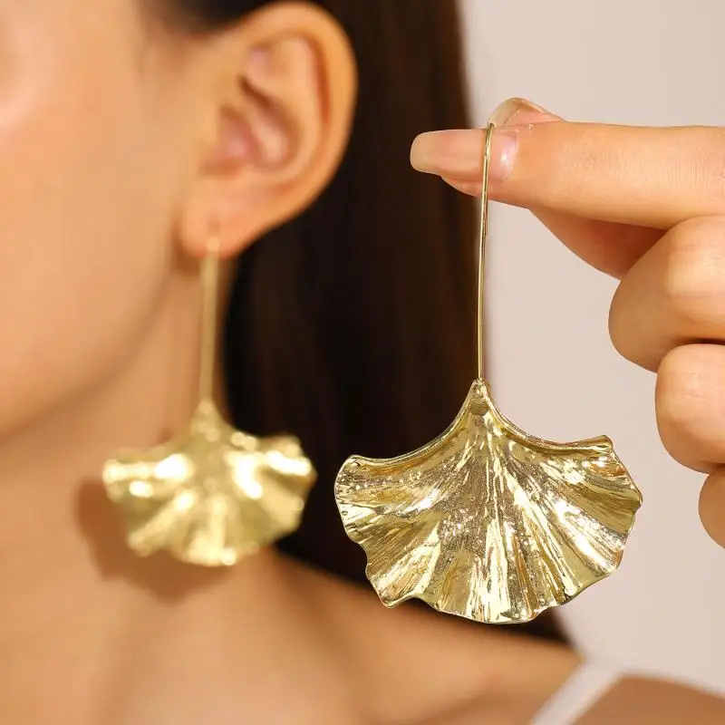 Vintage Golden Petal Earrings