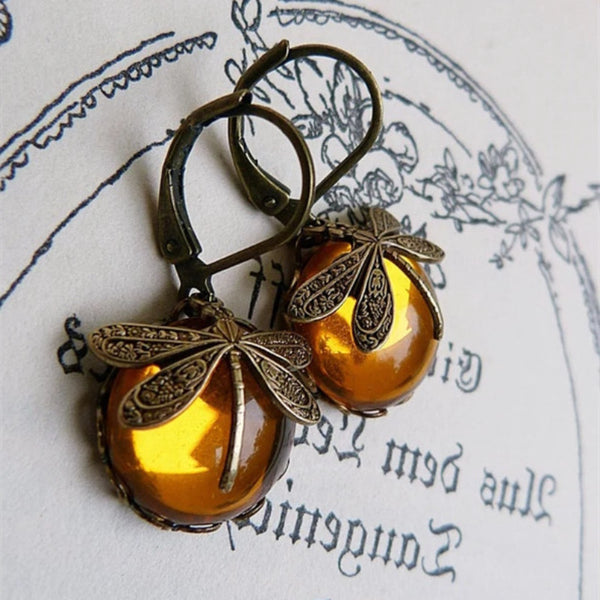 Vintage dragonfly earrings