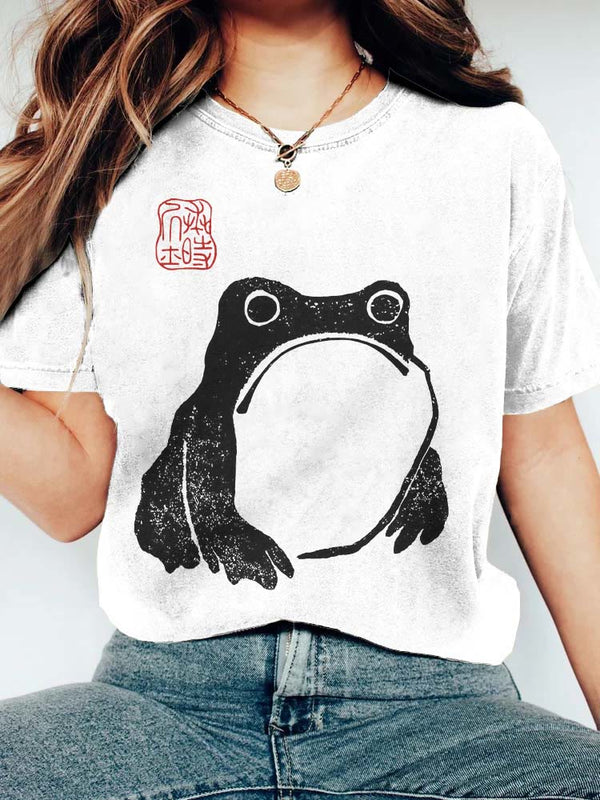 Frog Ancient Japanese Art Print T-shirt