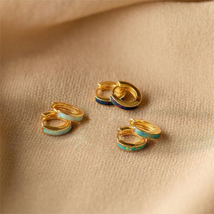 Vintage Colorful Golden Earrings