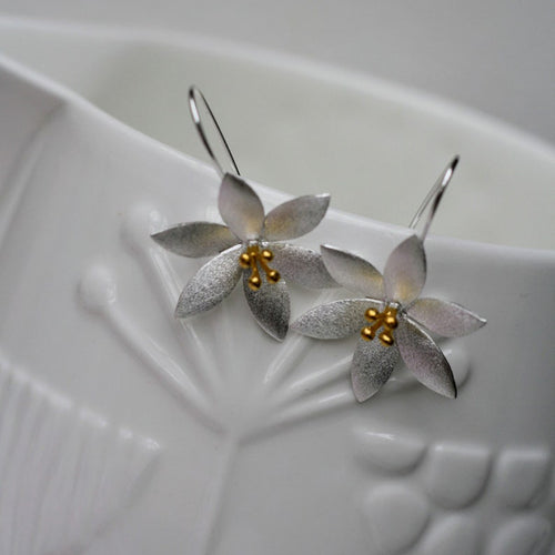 Two Color Lotus Earrings