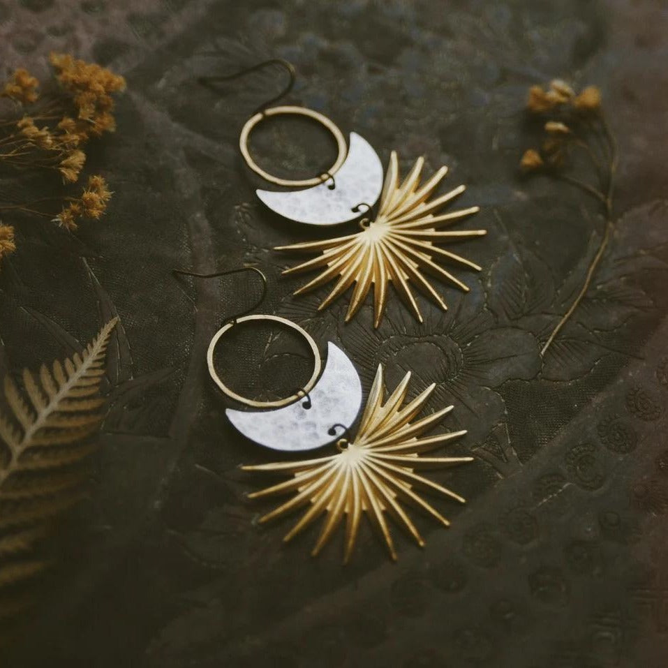 Sun Moon  Celestial Manifesto Earrings