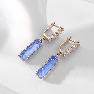 Dazzling Square Gemstone Earrings