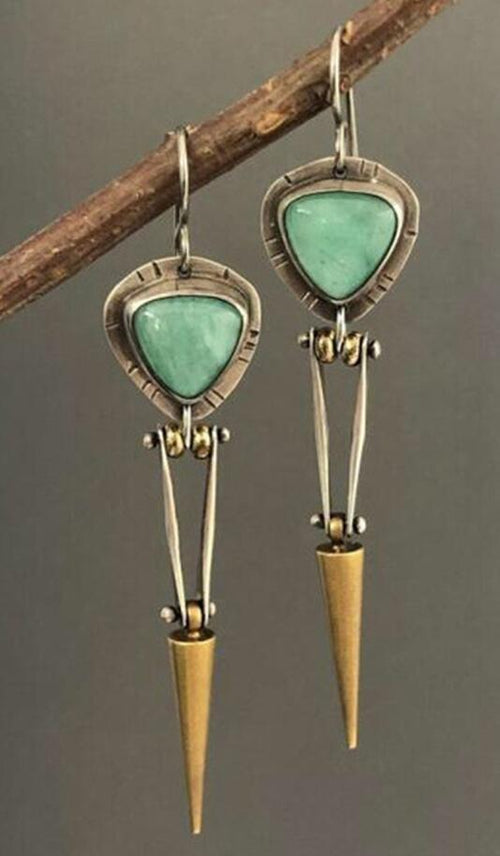 Turquoise  Triangle Earrings