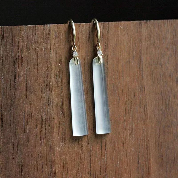 Vintage Moonstone Rectangular Earrings