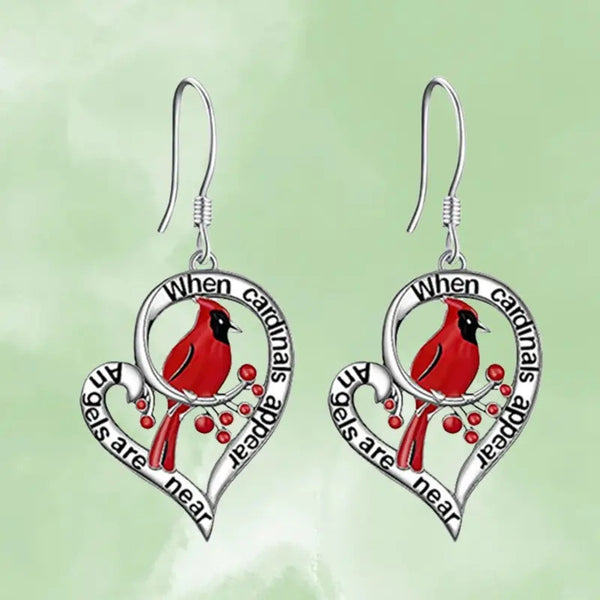 Red Bird Love Earrings