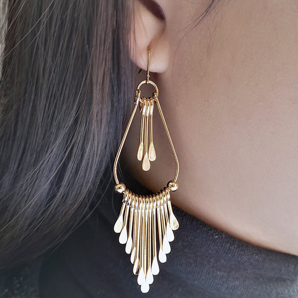 Gold Plated Tassel Earrings