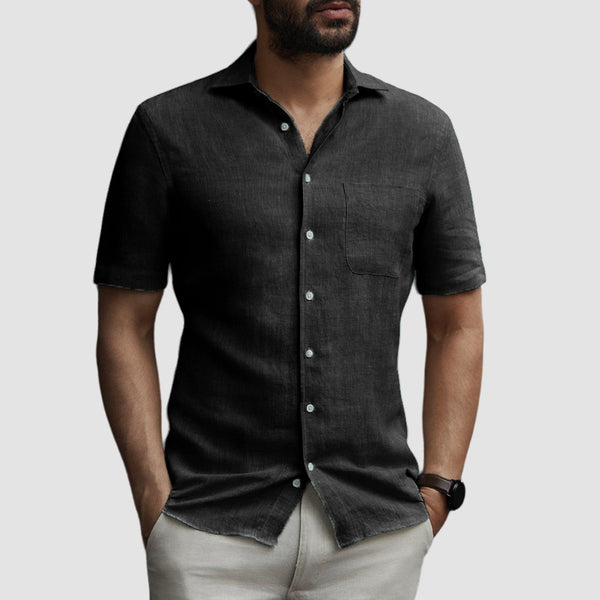 Men's Casual Comfortable Cotton Linen Pocket Shirt