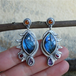 Silver sapphire earrings