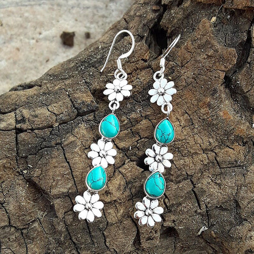 Drop Shaped Turquoise Earrings