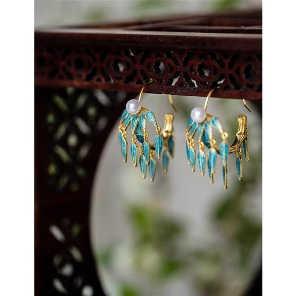 Bamboo Leaf Patterns Earrings