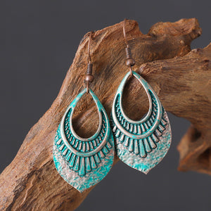 Retro Geometric Oval Earrings