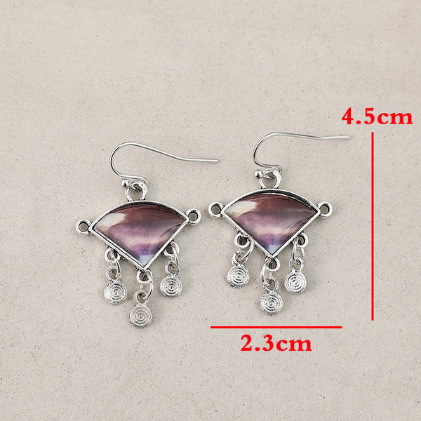 Triangle Gem Alloy Earrings